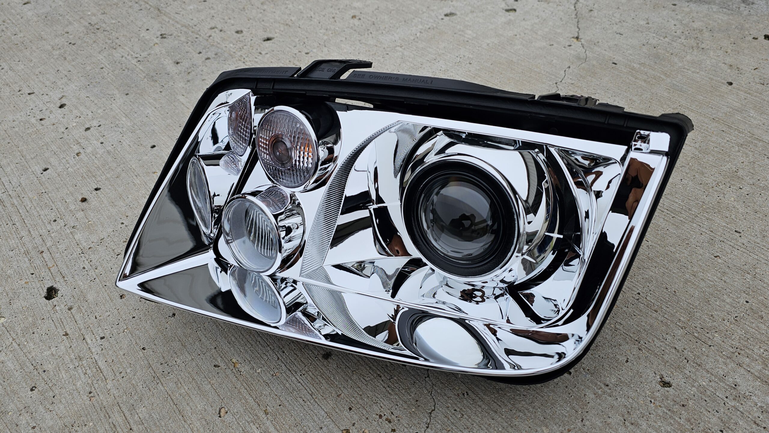 VXT Bi-LED “RETROFIT” Headlight Assemblies – Chrome Style - MK4 Jetta / Bora - (Built to Order) - Image 2